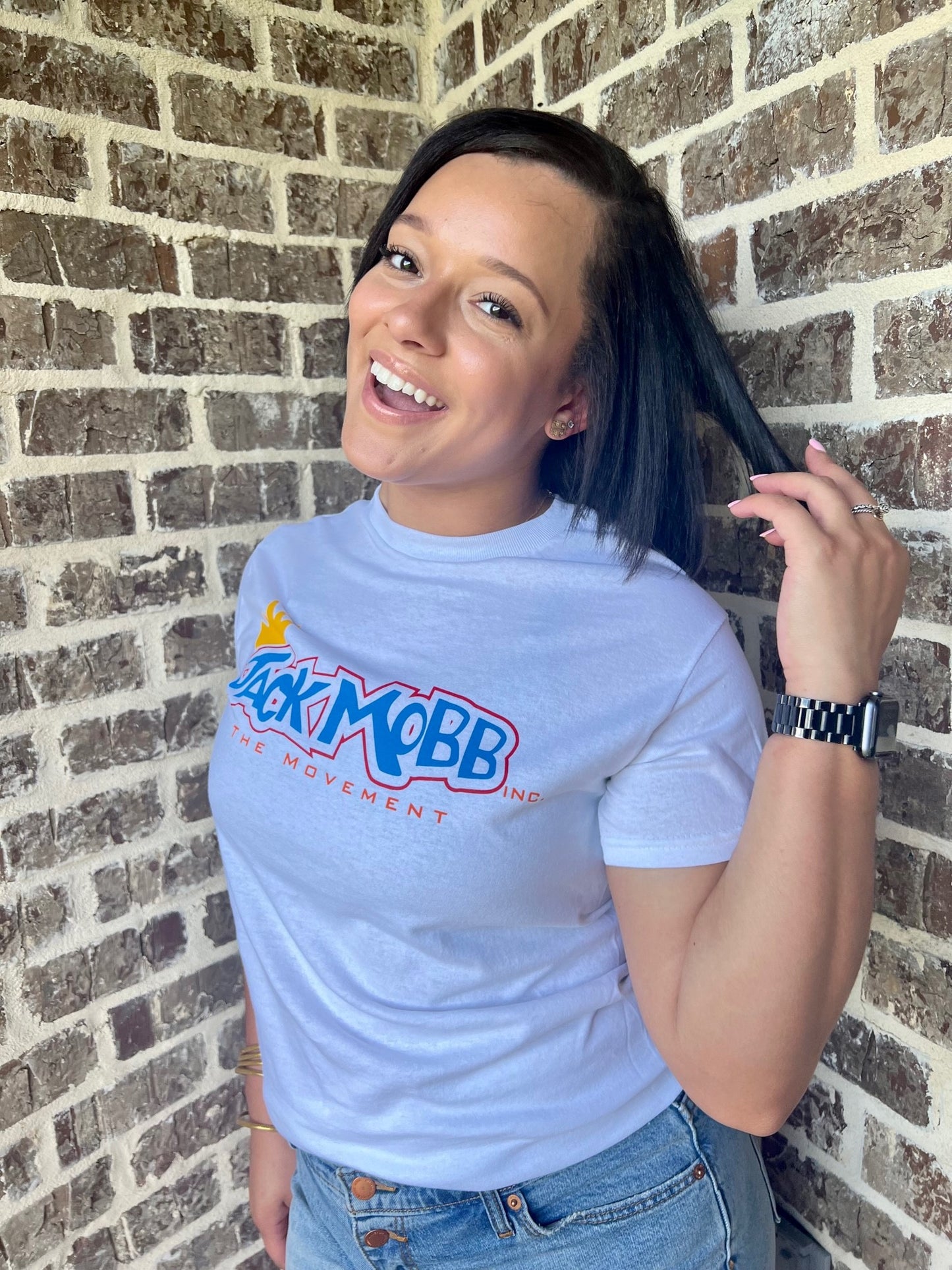 Women’s Classic JackMobb Graphic White T-Shirt