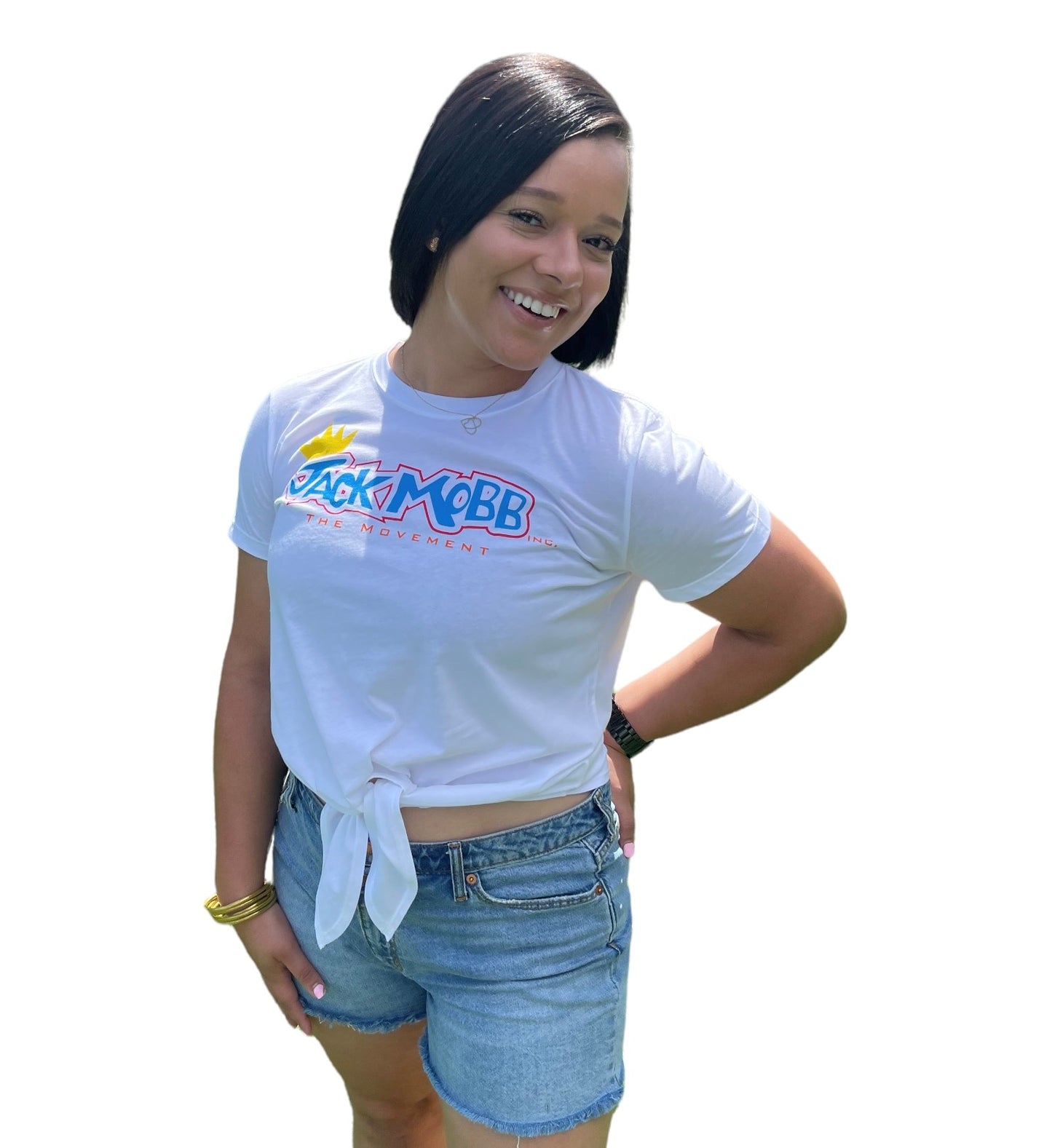 Women’s Classic JackMobb Drawstring Tie-Front T-Shirt